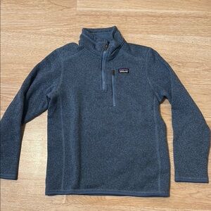 EUC Patagonia Teal Quarter-Zip Fleece Jacket size M kids